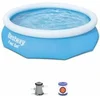 Image de Piscine gonflable autoportante bleue - Diamant ? 300 x 76 cm - piscine hors sol autostable ronde avec filtre à cartouche et 1 cartouche incluse