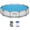 Image de Bestway Steel Pro Max Frame Kit Piscine avec Pompe à Filtre Ø 366 x 76 cm, Gris Clair, Ronde en occasion ou reconditionné