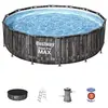 Image de Piscine Hors-sol Tubulaire Steel Pro Max Imitation Bois 427x107 cm Epurateur à Cartouche de 3 028 L/H Bâche et Echelle