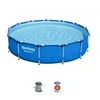 Image de - Steel Pro - Piscine tubulaire avec pompe de filtration - 396x84 cm - Ronde