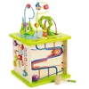Image de Hape Cube d'Activité Bébé en Bois - Centre d'Activité Bébé 1 an - 5 Faces d'Activités - Animaux, Formes, Labyrinthe, Balles en Bois, Jeu de Tri, Roue, Alignement - Éveil, Motricité & Logique en occasion ou reconditionné