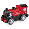 Image de Hape Jouet Locomotive Électrique pour Circuit Train en Bois, Enfant 3 Ans et Plus - Jeu Éducatif Électrique Avance et Recule, Petite Lampe à l'avant - Roule avec ou sans Piles en occasion ou reconditionné