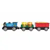 Image de locomotive de rames avec wagons de marchandises en 3 parties