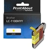 Image de PrintAbout Cartouche d'encre compatible avec Brother LC-1100HYY - Jaune - Grande capacité