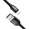 Image de cable usb 3en1 three primary colors micro usb / lightning / usb-c nylon tresse 3.5a 1.2m noir (camlt-bsy01)
