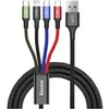 Image de Câble 4-en-1 Lightning/2 USB-C/Micro-USB vers USB-A Fast Charge 3,5A 1,2m Noir