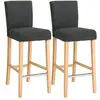 Image de Tabouret de bar avec dossier, Gris Foncé