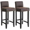 Image de 2 Tabourets effet vieilli marron, Marron Vintage / Dossier bas