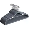Image de 50 Cintres en velours pivotant antiglisse, Gris Pale