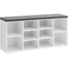 Image de Banc à chaussures 10 compartiments, Blanc