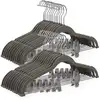 Image de Cintres antiglisses avec pinces, Gris / 30