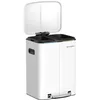 Image de SONGMICS Poubelle Cuisine 2 x 20L, Poubelle Tri Sélectif, Poubelle Double, 2 Seaux Intérieurs en Plastique, Couvercle à Charnière, Poignée, Fermeture en Douceur, Hermétique, Blanc LTB40WT en occasion ou reconditionné