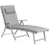 Image de Chaise longue avec matelas, Gris Fumé