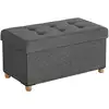 Image de Banc de rangement rembourré pliable, Gris Foncé