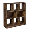 Image de bibliothèque en bois avec cubes ouverts et étagères - 86 x 28 x 94.5 cm - marron rustique