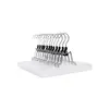 Image de 12 Cintres-pinces en bois antiglisse, Blanc