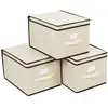Image de 3 Boîtes de rangement pliable, Beige