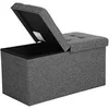 Image de Canape dangle droit fixe max 2 places en lin gris avec coffre