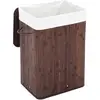 Image de Panier à linge en bambou pliable, Marron Foncé / 72 L