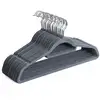 Image de 20 Cintres en velours pivotant antiglisse, Gris Clair + Argent