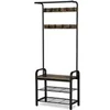 Image de portemanteau lawson - 72 x 33,7 x 183 cm - brun rustique / noir