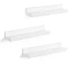 Image de 3 Étagères murales flottantes, Blanc / 10 x 38 x 5/2 cm