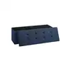 Image de Banc coffre de rangement pliable, Bleu Foncé