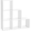 Image de Étagère escalier avec compartiments ouverts, Blanc / 97,5 x 29 x 97,5 cm