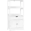 Image de Meuble de rangement large, Blanc / 2 étages (32,5 x 60 x 122 cm)