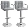 Image de 2 Tabouret de bar rotatif réglable en hauteur, Gris