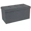 Image de Pouf de Rangement 76 x 38 x 38 cm Max de 300 kg Tissu Gris foncé LSF47K