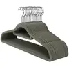 Image de 20 Cintres en velours pivotant antiglisse, Gris + Argent
