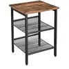 Image de Table d'appoint carré 2 étagères - Naturel fonce