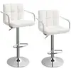 Image de 2 Tabouret de bar rotatif réglable en hauteur, Blanc