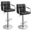 Image de 2 Tabouret de bar rotatif réglable en hauteur, Noir