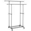 Image de SONGMICS Portant Double Barre, Porte-vêtements, Mobile, Extensible Entre 87 à 150 cm, avec roulettes et Étagère de Rangement, Capacité de Charge 70 kg, pour Manteaux, Écharpes, Gris LLR13GY en occasion ou reconditionné