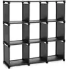 Image de SONGMICS Étagère de Rangement à 9 Compartiments, Meuble de Rangement Ouvert, Bibliothèque, 30 x 110 x 110 cm, Organiseur pour Salon, Chambre, Salle de Bain, avec Marteau, Noir LSN45BK en occasion ou reconditionné