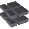 Image de SONGMICS Lot de 8 Séparateurs de Tiroirs, Organiseur de Sous-vêtements Pliables, pour Soutiens-gorge, Culottes, Chaussettes et Cravates, Boîtes de Rangement en Tissu pour Armoires, Gris RUS08GY en occasion ou reconditionné
