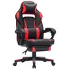 Image de Chaise gaming avec repose-pieds, Noir et Rouge