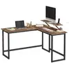 Image de Bureau avec rehausseur d'écran, Marron Rustique