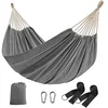 Image de SONGMICS Hamac, 210 x 150 cm, Double Hamac, Capacité de Charge 300 kg, pour Jardin, Terrasse, Balcon, Extérieur, Camping, avec Sac de Transport, Sangles de Fixation et Mousquetons, Gris GDC15GY en occasion ou reconditionné