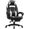 Image de Chaise gaming avec repose-pieds, Noir et Blanc