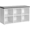 Image de Banc à chaussures 6 cases blanc