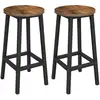 Image de Tabouret haut industriel, Marron Rustique + Noir
