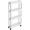 Image de Chariot de rangement coulissant à 4 niveaux SONGMICS 40 x 13 x 86 cm, Blanc KSC08WT