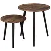 Image de Table de salon rond design, Marron Rustique