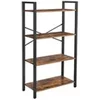 Image de Bibliothèque Etagère de Rangement à 4 Niveaux Marron Rustique LLS60BX