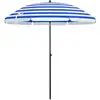 Image de Parasol de plage avec sac de transport, Bleu Blanc / Ø 1,6 m