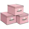 Image de 3 Boîtes de rangement pliable, Rose