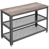 Image de Banc à chaussures à 3 niveaux, Greige + Gris